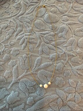 Nordstrom Gold-Tone Necklace with Ivory Pearl Trio